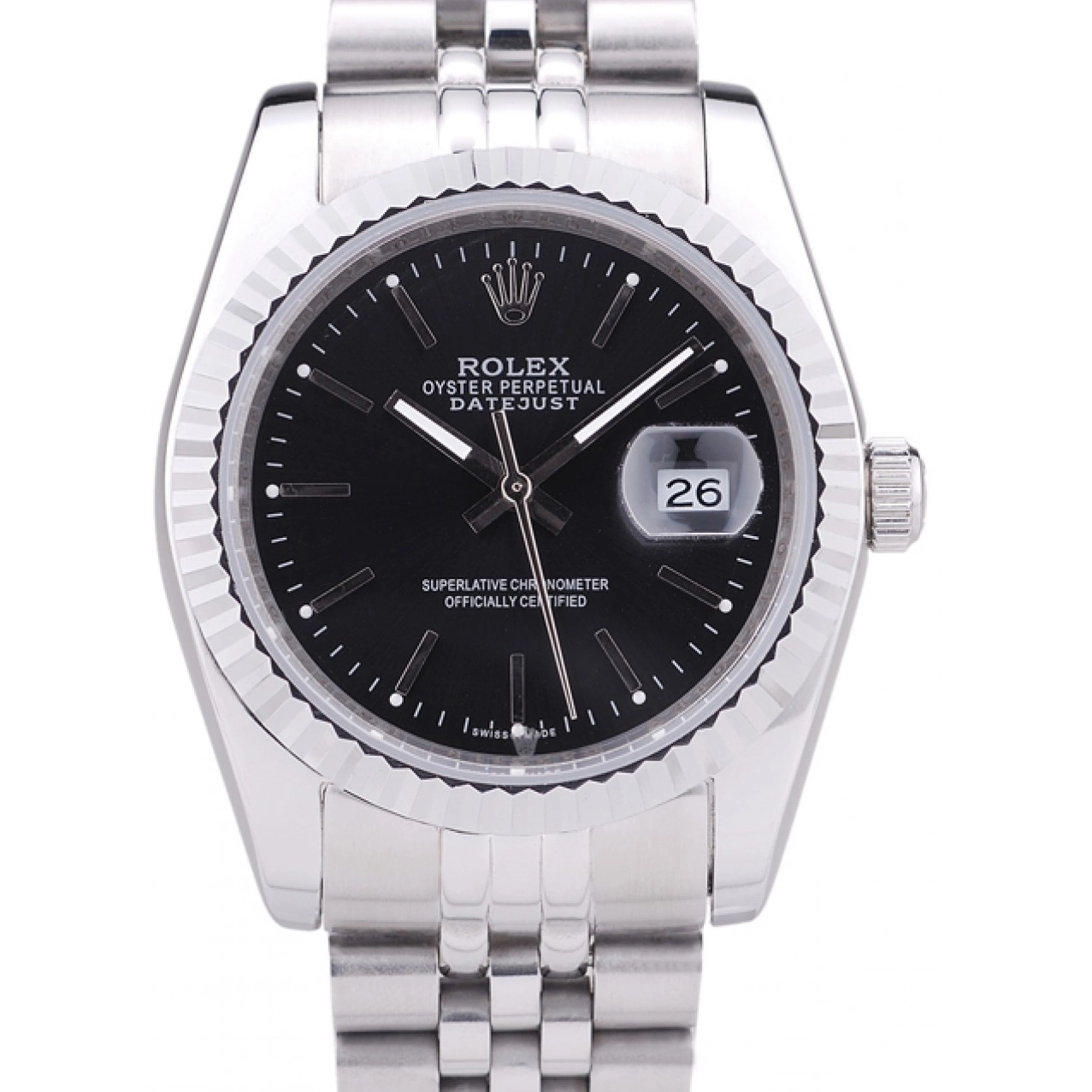 Good copy rolex watches Rolex Black Diamonds Datejust Bezel Ribbed Dial 7456 0516